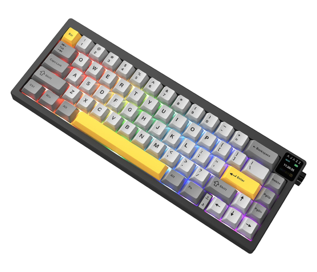 Ajazz AK650 Dream Weaver Switch Black Gray Yellow RGB z ekanem - 1536355 - zdjęcie 2
